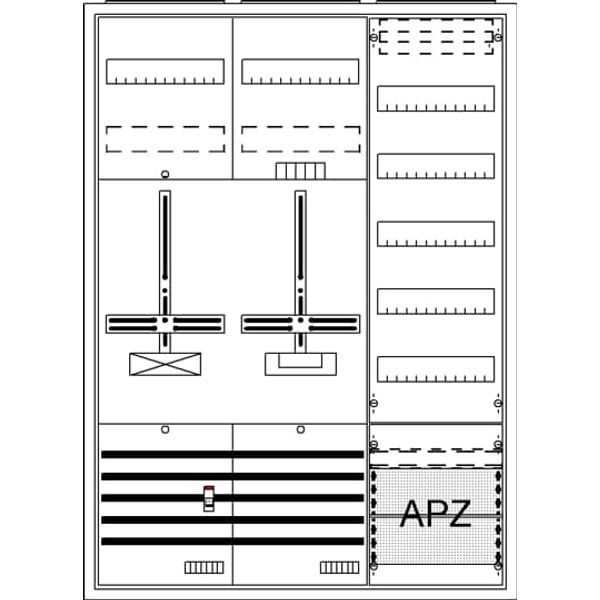 DA37GC Meter board, Field width: 3, Rows: 57, 1100 mm x 800 mm x 215 mm, Isolated (Class II), IP31 image 17