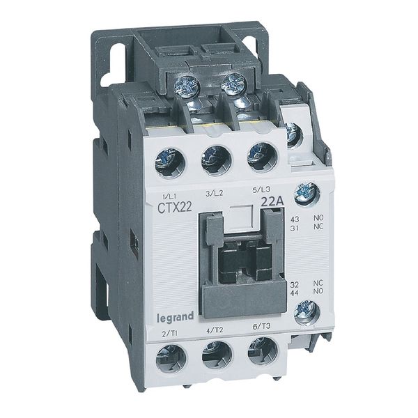 3-pole contactors CTX³ 22 - 22 A - 24 V~ - 1 NO + 1 NC - screw terminals image 1