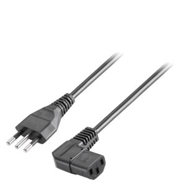 IEC cable, Italy, 230V AC, angled, ... image 1