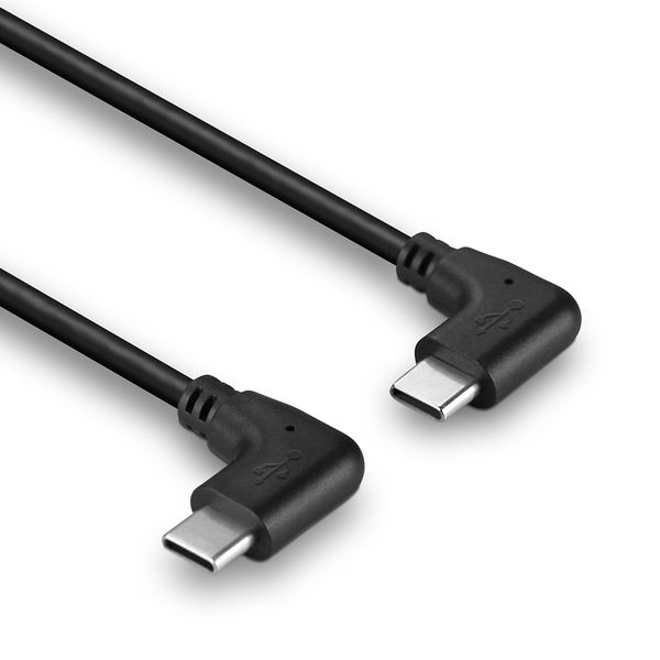 1m USB 2.0 Type C Cable, 2 x 90° Right Angle USB Type C Male to Male image 2