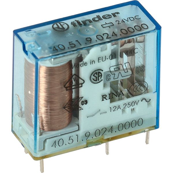 PCB/Plug-in Rel. 5mm.pinning 1CO 10A/12VDC/SEN/Agni+Au/wash tight (40.51.9.012.5001) image 3