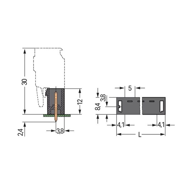 231-140/001-000/105-604/997-409 THR male header; 1.0 x 1.0 mm solder pin; straight image 3