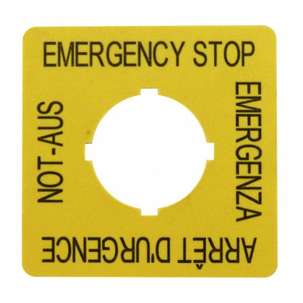 Emergency Stop label, 50x50mm image 1