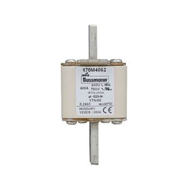 Fuse-link, high speed, 400 A, AC 690 V, DIN 1, 53 x 66 x 108 mm, aR, DIN, IEC, single indicator image 4