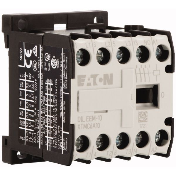 Contactor, 42 V 50/60 Hz, 3 pole, 380 V 400 V, 3 kW, Contacts N/O = Normally open= 1 N/O, Screw terminals, AC operation image 4