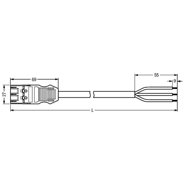 pre-assembled connecting cable;Eca;Plug/open-ended;black image 6