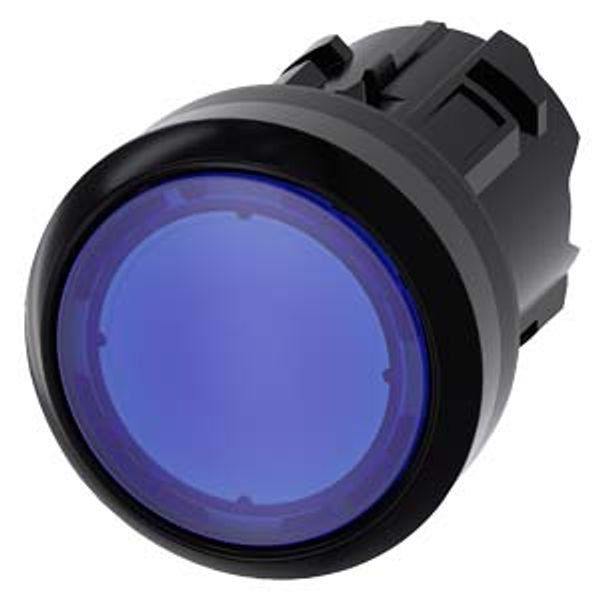 Indicator light in illuminated pushbutton design, 22 mm, round, plastic, blue, 3SU1001-0AD50-0AA0-Z Y19 image 2