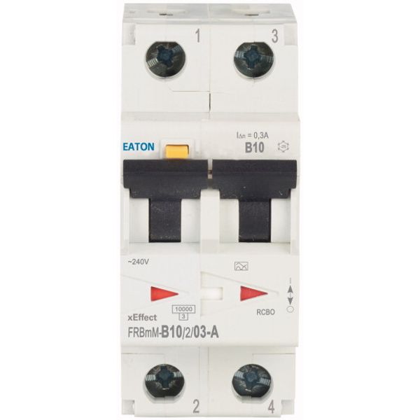 RCD/MCB combination, 10 A, 300 mA, MCB trip characteristic: B, 2p, RCD trip characteristic: A image 2