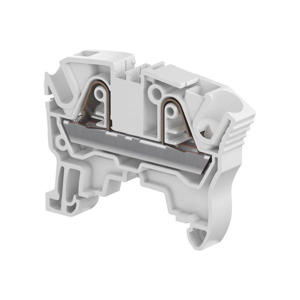 MODULAR TERMINAL BLOCKS, FEED-THROUGH, PI-SPRING TERMINAL BLOCK, GRAY, PRODUCT SPACING .315 IN [8 MM], 2 POSITION, DIN RAIL image 1