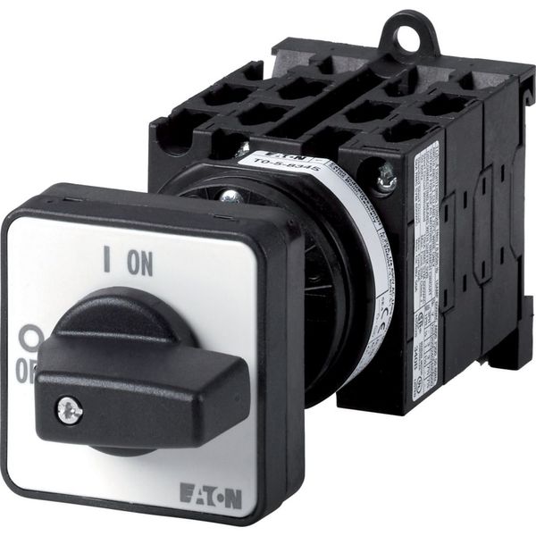 On-Off switch, T0, 20 A, rear mounting, 5 contact unit(s), 9-pole, with black thumb grip and front plate image 5