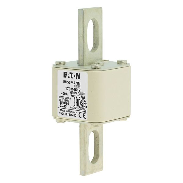 Fuse-link, high speed, 400 A, AC 690 V, size 1, 53 x 69 x 136 mm, aR, IEC, UL, no indicator, 90 mm centers image 18