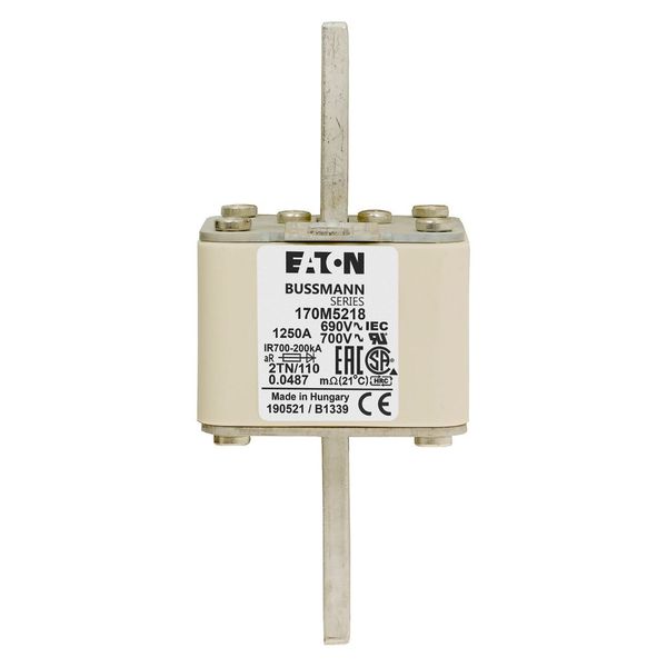 Fuse-link, high speed, 1250 A, AC 600 V, DIN 2, 61 x 75 x 138 mm, aR, DIN, IEC, single indicator image 7