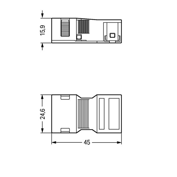 Strain relief housing 2-pole with locking clip black image 4