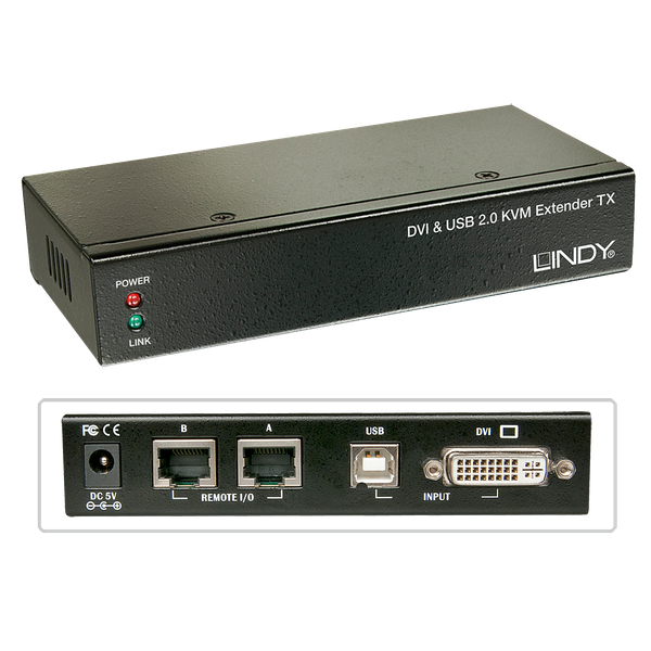 50m Cat.6 DVI-D Single Link, USB & Audio KVM Extender Extend DVI, USB and Audio over 2 Cat.6 cables image 2