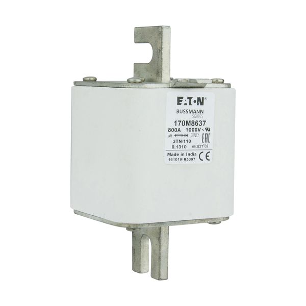 Fuse-link, high speed, 800 A, AC 1000 V, DIN 3, 74 x 90 x 139 mm, aR, DIN, IEC, single indicator image 12