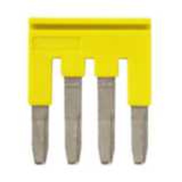 Cross bar for terminal blocks 2.5 mm² screw models, 4 poles, Yellow co image 3