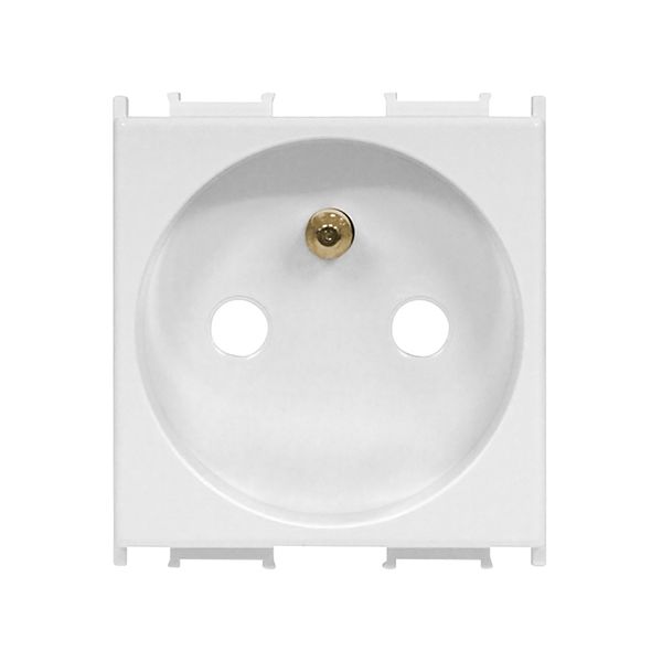 Socket with earthed pin and child protection, 16A, white image 1