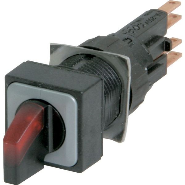 Illuminated selector switch actuator, maintained/momentary, 45° 45°, 18 × 18 mm, 3 positions, With thumb-grip, red, with VS anti-rotation tab, without image 4