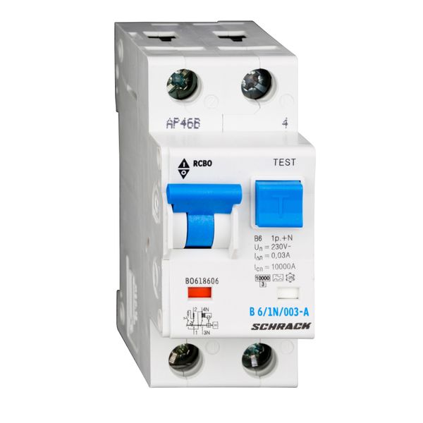 Combined MCB/RCD (RCBO) B06/1+N/30mA/Type A image 1