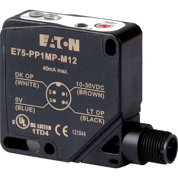 Proximity Sensor, HxWxD=50x18x50mm, Sn=6-120cm, 10-30VDC, PNP, M12 image 2