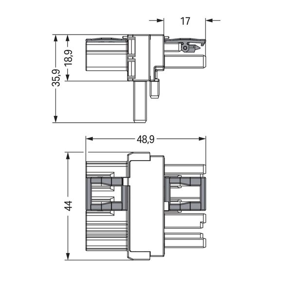 T-distribution connector 4-pole Cod. B gray image 3