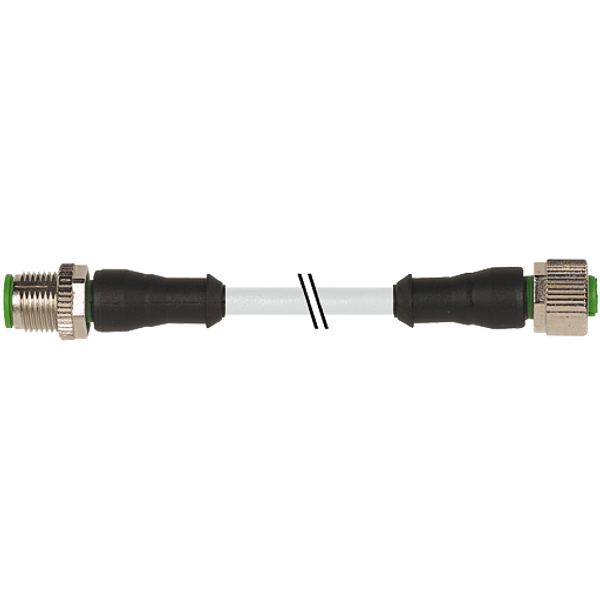 M12 male 0° / M12 female 0° A-cod. PVC 4x0.34 gy UL/CSA 20m image 1