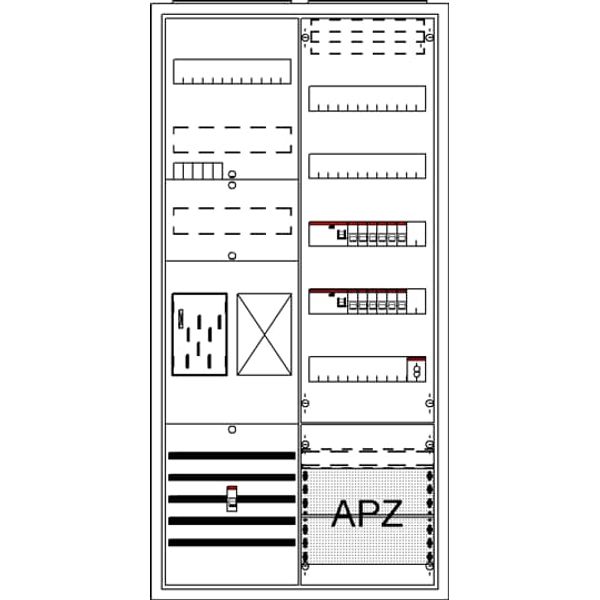 BA27CBW Meter board, Field width: 2, Rows: 57, 1100 mm x 550 mm x 215 mm, Isolated (Class II), IP31 image 17