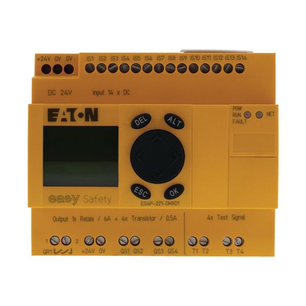 Safety relay, 24 V DC, 14DI, 4DO-Trans, 1DO relay, display, easyNet image 17