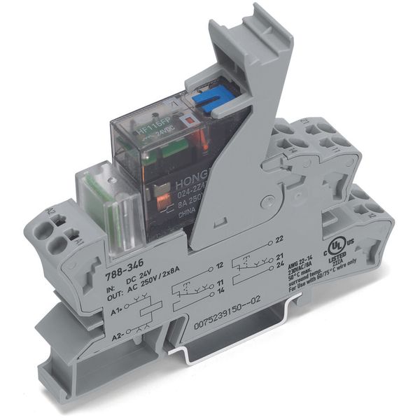 Relay module Nominal input voltage: 48 VDC 2 changeover contacts image 6