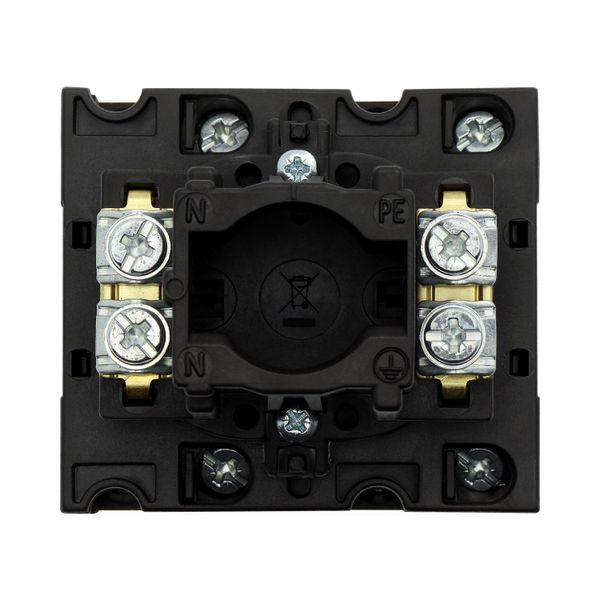 Main switch, T3, 32 A, flush mounting, 2 contact unit(s), 4 pole, Emergency switching off function, With red rotary handle and yellow locking ring image 11