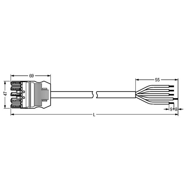 pre-assembled connecting cable B2ca Socket/open-ended black image 5