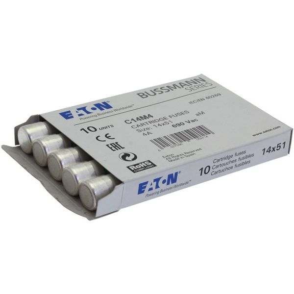 Fuse-link, LV, 4 A, AC 690 V, 14 x 51 mm, aM, IEC image 1