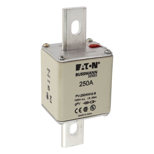 Fuse-link, high speed, 250 A, DC 1000 V, NH2, gPV, UL PV, UL, IEC, dual indicator, bolted tag image 25