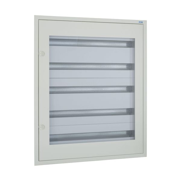 Complete flush-mounted flat distribution board with window, white, 33 SU per row, 5 rows, type C image 9