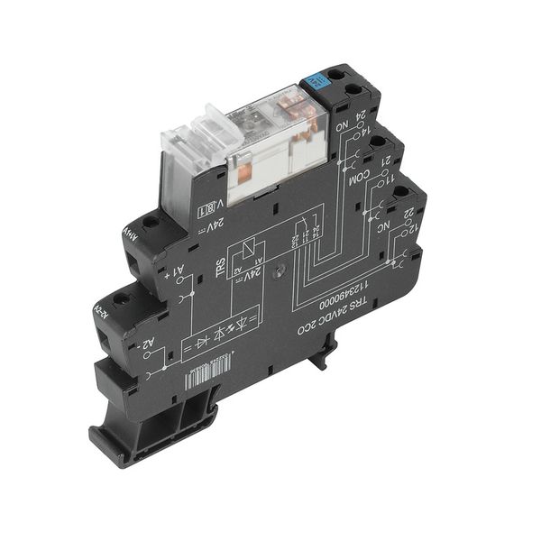 Relay module, 24 V DC ±20 %, Green LED, Free-wheeling diode, Reverse p image 1