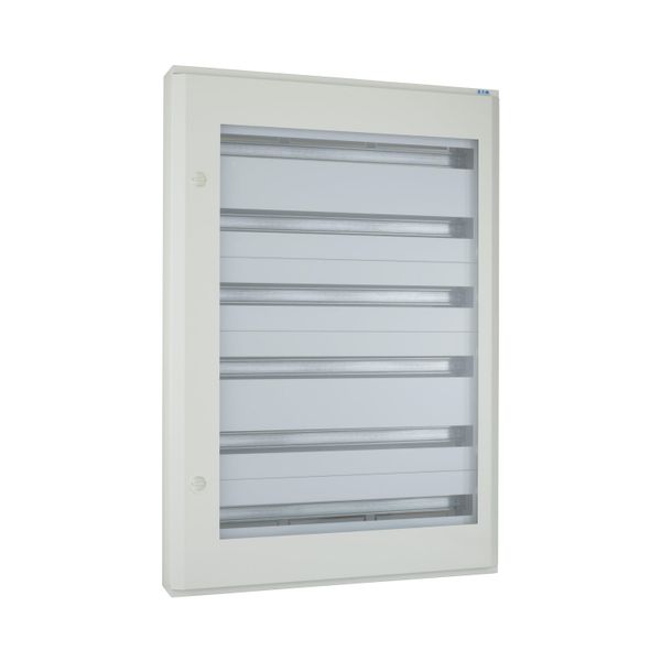 Complete surface-mounted flat distribution board with window, white, 33 SU per row, 6 rows, type C image 8