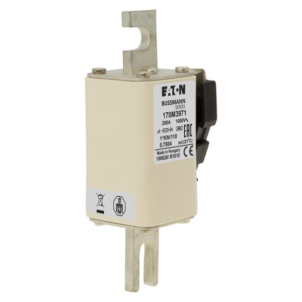 Fuse-link, high speed, 200 A, AC 1000 V, compact DIN 1, 43 x 61 x 138 mm, aR, DIN, IEC, type K indicator image 17