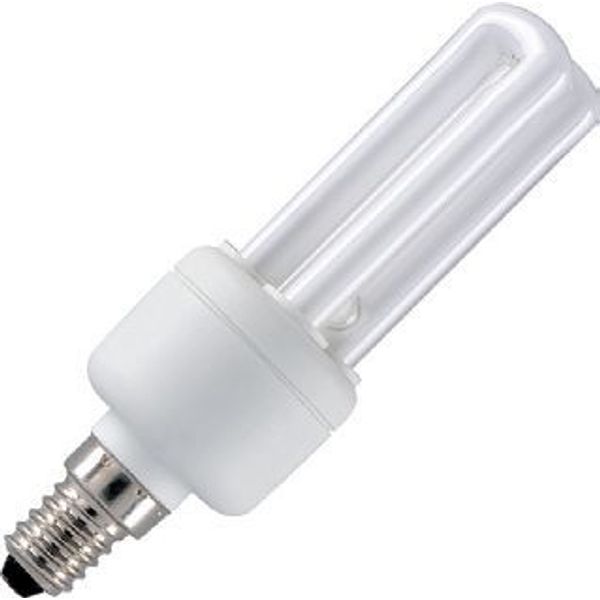 E14 CFL 2U Stick 36x109 230V 300Lm 5W 2700K 10Khrs image 1