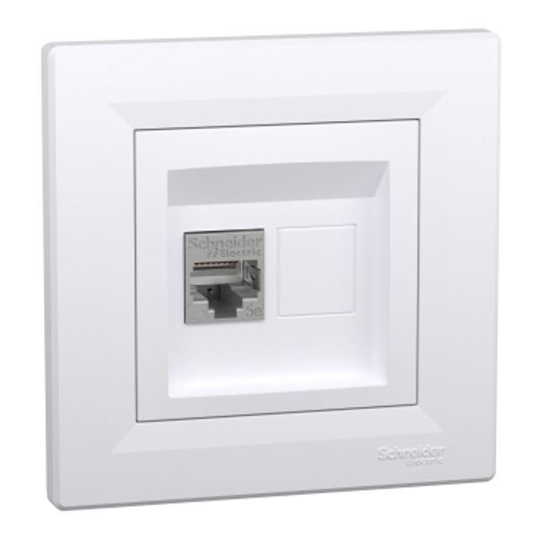 Asfora - single Data socket - RJ45 cat.5 STP, white image 2