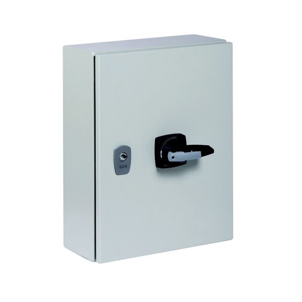 Switch-disconnector, DMM, 125 A, 4 pole, STOP function, with grey knob, in steel enclosure image 8