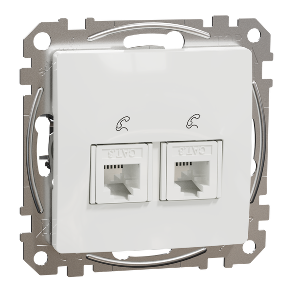 Double Telephone socket, Sedna Design & Elements, RJ11, White image 5