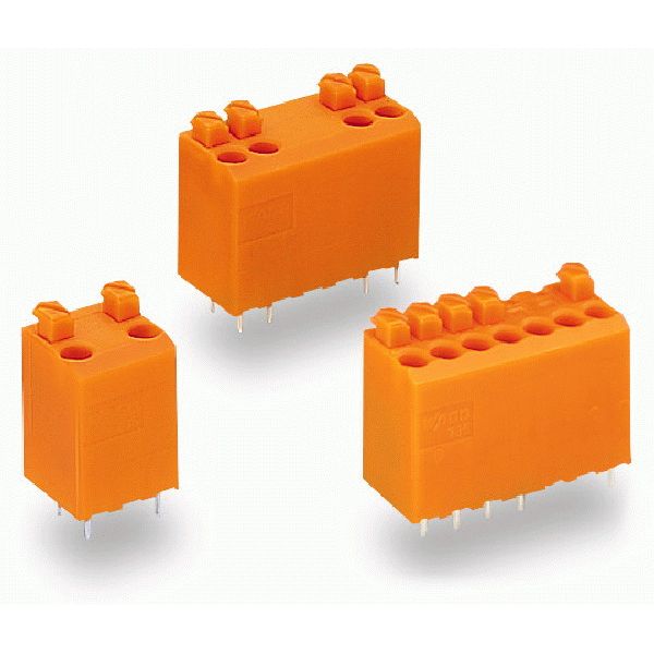 PCB terminal block push-button 1.5 mm² orange image 1