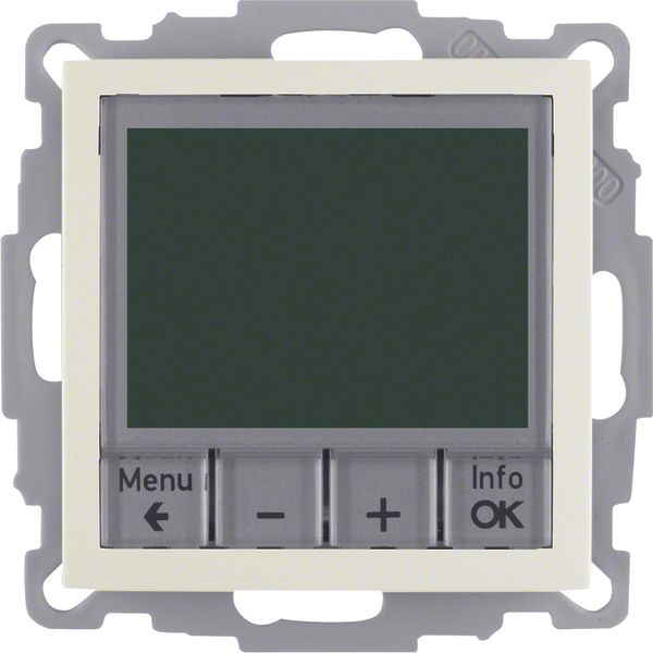 Thermostat, NO contact, centre plate, time-controlled, S.1, white glos image 1