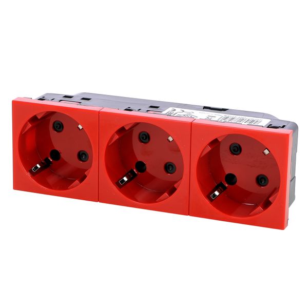 Multi-support multiple socket Mosaic - 3 x 2P+E automatic term. - tamperproof image 4