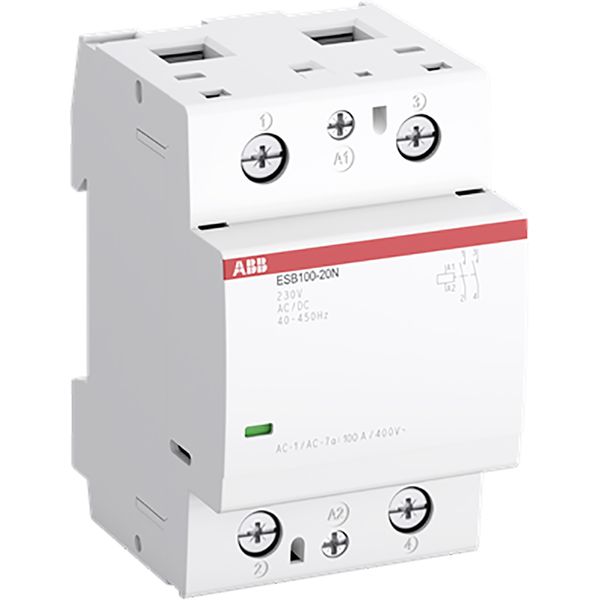 ESB100-20N-01 Installation Contactors (NO) 100 A - 2 NO - 0 NC - 24 V - Control Circuit 400 Hz image 1