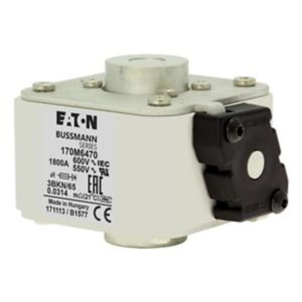 Fuse-link, high speed, 1800 A, AC 600 V, size 3, aR, IEC, UL, single indicator image 4