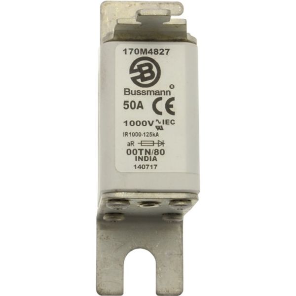 Fuse-link, high speed, 50 A, AC 1000 V, size 00, 30 x 47 x 98 mm, aR, DIN, IEC, type T indicator image 2