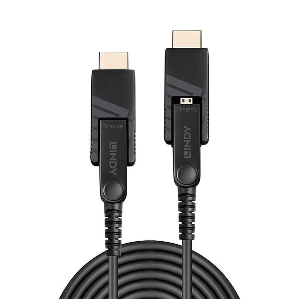 30m Fibre Optic Hybrid Micro-HDMI 4K60 Cable with Detachable HDMI & DVI Connectors Creates a customisable, reliable Micro-HDMI, HDMI or DVI connection over long distances image 1