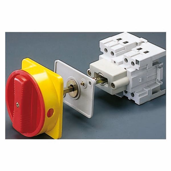 ROTARY CONTROL SWITCH - FOR DISTRIBUTION BOARD - COMMAND - RED PADLOCKABLE  KNOB - 4P 5M EN50022 63A - IP65 image 2