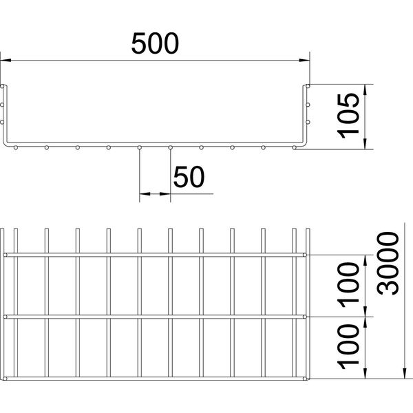 SGR 105 500 FT Mesh cable tray SGR  105x500x3000 image 2